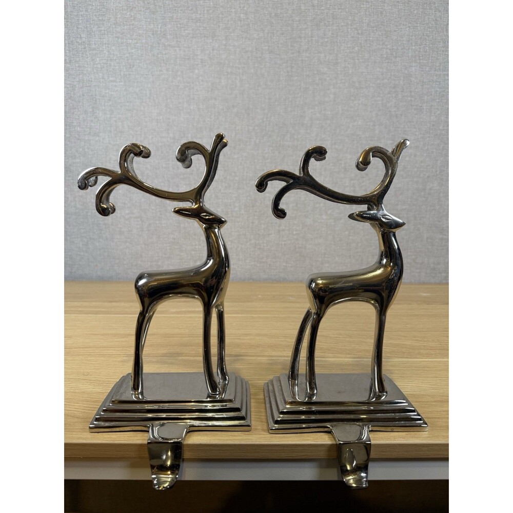 Kurt Adler 10-Inch Silver Reindeer Stocking Holder
